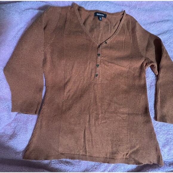 -JACKET CARDIGAN Relativity Long Sleeve Sweater XL Orange - Picture 3 of 9